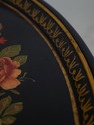 L72113: Vintage Black Lacquer Toleware Tray Top En