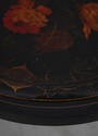 72112: Vintage Black And Gold Toleware Tray Top Ta
