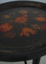 72112: Vintage Black And Gold Toleware Tray Top Ta