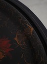 72112: Vintage Black And Gold Toleware Tray Top Ta