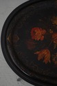 72112: Vintage Black And Gold Toleware Tray Top Ta