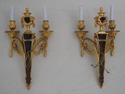 F72100: Pair Of Vintage French Bronze Louis XVI Tw