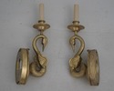 F72101: Pair Of CHAPMAN Brass Swan Electrified Wal