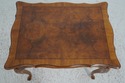 L67403: Pair KARGES Burl Walnut Louis XV Lamp Tabl