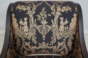 67452: Pair Of Black & Gold Chinoiserie Upholstere