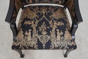 67452: Pair Of Black & Gold Chinoiserie Upholstere