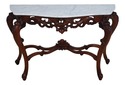 63479: French Louis XV Style Carved Mahogany Marbl