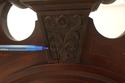 F29347EC: WALTHAM Antique Carved & Inlaid Mahogany