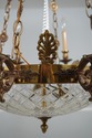 F62795EC: French Empire Style Crystal & Brass Chan