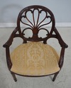 63115EC: Adam Style Carved Mahogany Open Armchair