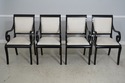 L63113EC: Set of 4 Black Lacquer Regency Style Arm