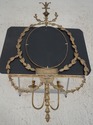 67024: French Style Brass Candelabra Arm Wall Mirr