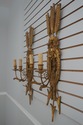 71887: Pair Italian Gold Finish Giltwood Wall Scon