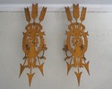 71887: Pair Italian Gold Finish Giltwood Wall Scon