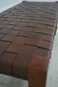 71881: STICKLEY Mission Oak Leather Woven Seat Ben