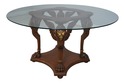 L67102: Griffin Carved Base Glass Top Dining Room 