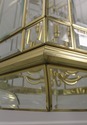 F58888EC: Large Brass & Beveled Glass Hanging Chan