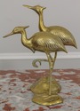 LF58941EC: Brass 2 Crane Bird Sculpture