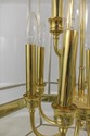 F58888EC: Large Brass & Beveled Glass Hanging Chan