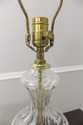 F58741EC: Pair Crystal & Brass Urn Table Lamps