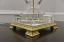 F58741EC: Pair Crystal & Brass Urn Table Lamps