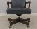 58749EC: Distressed Blue Leather Office Desk Chair