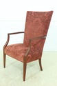 54205EC: Pair Damask Red Velour Upholstered Armcha