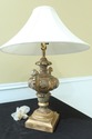 LF51098EC: Heavily Carved Urn Shaped Table Lamp w.