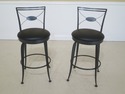 48865EC: Pair Swivel Seat Iron High Chair Bar Coun