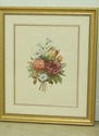 F33472EC: Pair Framed & Matted Floral Prints