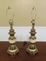 F30589EC: Pair REMBRANDT Regency Style Brass Table