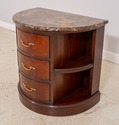 L71584: HENKEL HARRIS Marble Top Demilune Mahogany