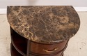 L71584: HENKEL HARRIS Marble Top Demilune Mahogany