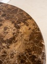 L71584: HENKEL HARRIS Marble Top Demilune Mahogany