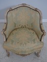 F71659: Pair BAKER French Louis XV Damask Upholste