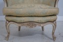 F71659: Pair BAKER French Louis XV Damask Upholste