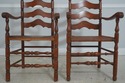 F71629: Pair Cherry Ladder Back Style Rush Seat Ar