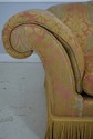 71654: BAKER Damask Upholstered Sofa w. Bullion Fr