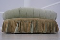71656: BAKER Round Green Velvet Style Upholstered 