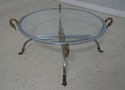 62888EC: Round Steel & Brass Swan Head Coffee Tabl