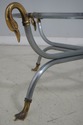 62888EC: Round Steel & Brass Swan Head Coffee Tabl