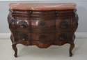 L62842EC: Italian Marble Top Commode Chest w. Carv