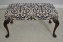 L62960EC: Pair Vintage Benches w. New Damask Uphol