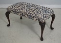 L62960EC: Pair Vintage Benches w. New Damask Uphol