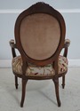 62959EC: French Louis XV Crewelwork Medallion Armc