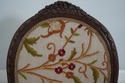 62959EC: French Louis XV Crewelwork Medallion Armc