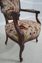 62959EC: French Louis XV Crewelwork Medallion Armc