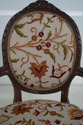 62959EC: French Louis XV Crewelwork Medallion Armc