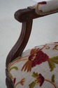 62959EC: French Louis XV Crewelwork Medallion Armc