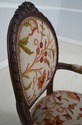 62959EC: French Louis XV Crewelwork Medallion Armc